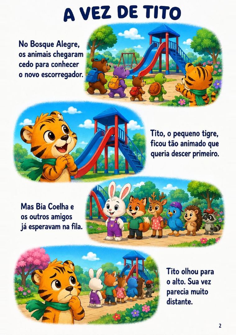 Página de uma historinha ilustrada
