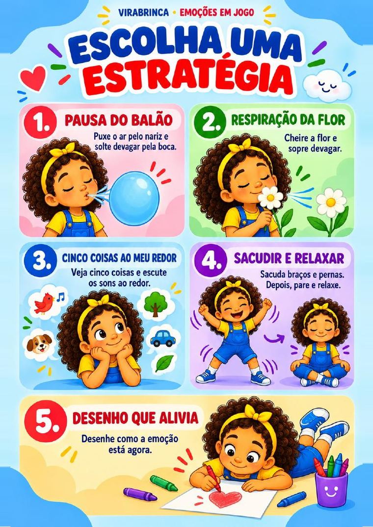 Menu de estratégias de calma